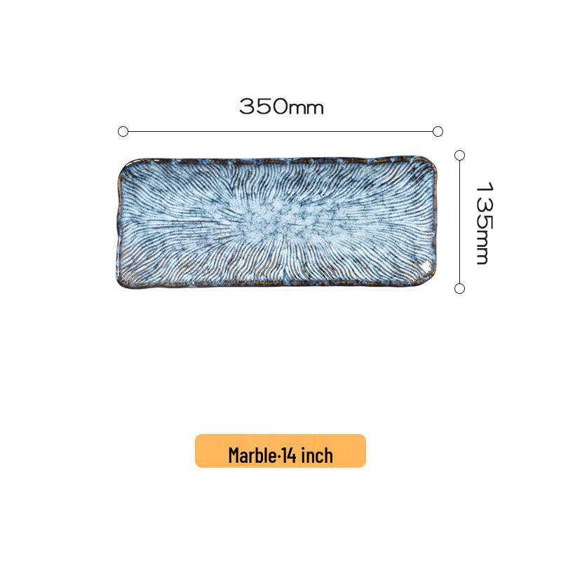 Abay Japanese Kiln-Glazed Rectangular Sushi & Fish Plate