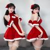 Qecyd Sexy Santa Costume with Ribbon Hair Perfect for Stage New Cultural and One Size Fits Women's Accessory, Christmas, Parties, Performances, Year's