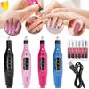 Electric Nail Drill Machine Set,Professional Manicure & Pedicure Kit With 6 Drill Bits, Usb Rechargeable & Adjustable Speed