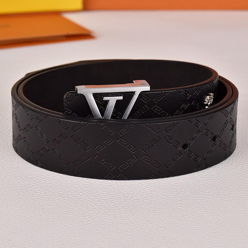 Herren Jugend Gürtel aus echtem Leder mit Karomuster und glatter Schnalle - Stilvoller Rindsleder Hüftgürtel für trendige Looks