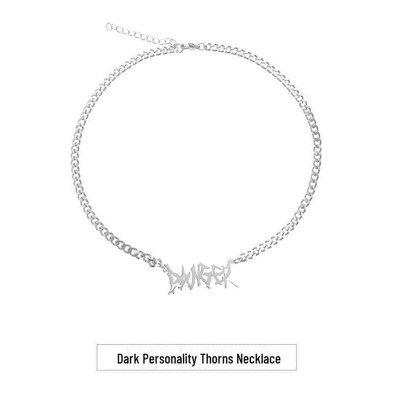 High-End Men's Hip-Hop Titanium Necklace with Thorn Pendant