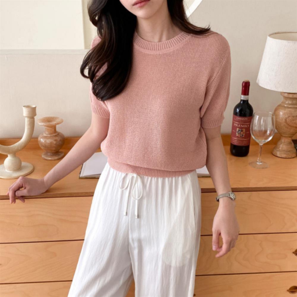 New ArrivalS Open Run Women S Summer Sweater Linen Like Short Sleeve Round Volum