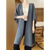 Women's Korean-Style Wool Shawl Cardigan - Autumn/Winter Solid Color Knitwear