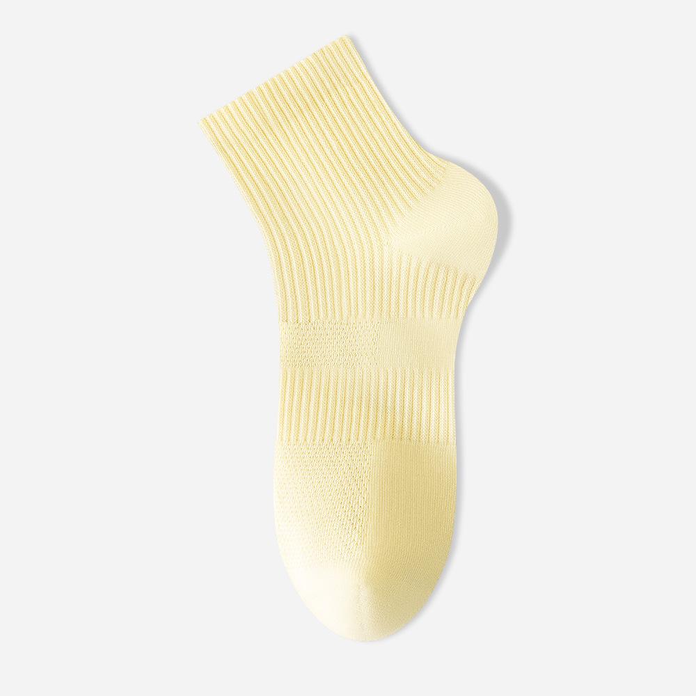 Women's Spring and Summer Thin Sports Pure Cotton Mesh Breathable 7A Antibacterial Deodorant Wicking Socks