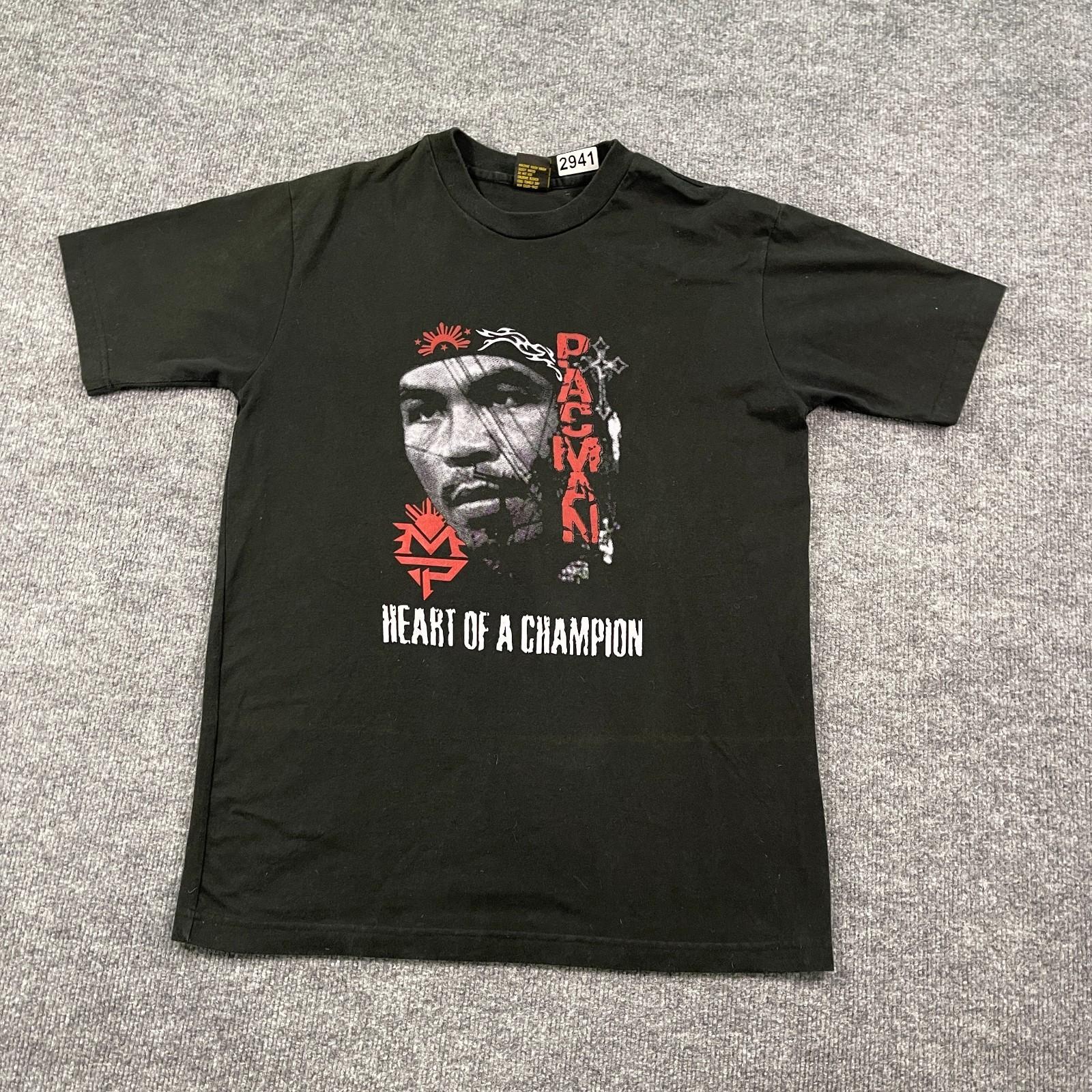 Vintage Y2K Manny Pacquiao Pacman Boxing Legend Shirt Medium 20x27 Black Unisex T-Shirt XL