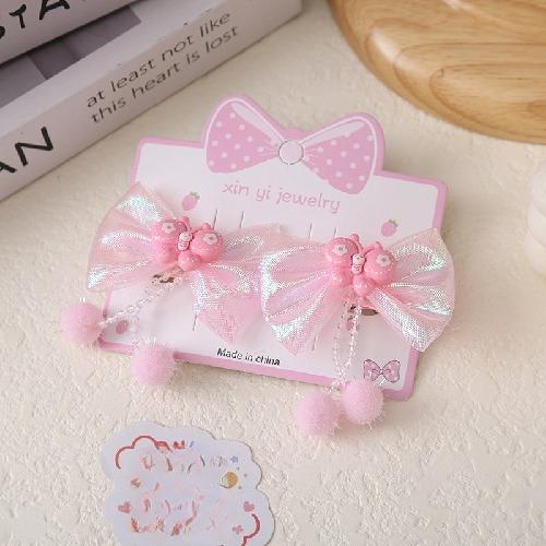 Korean Lace Bow Children's Headgear Little Girl Temperament Lace Hairpin Handmade High-end Headgear Hair Clip