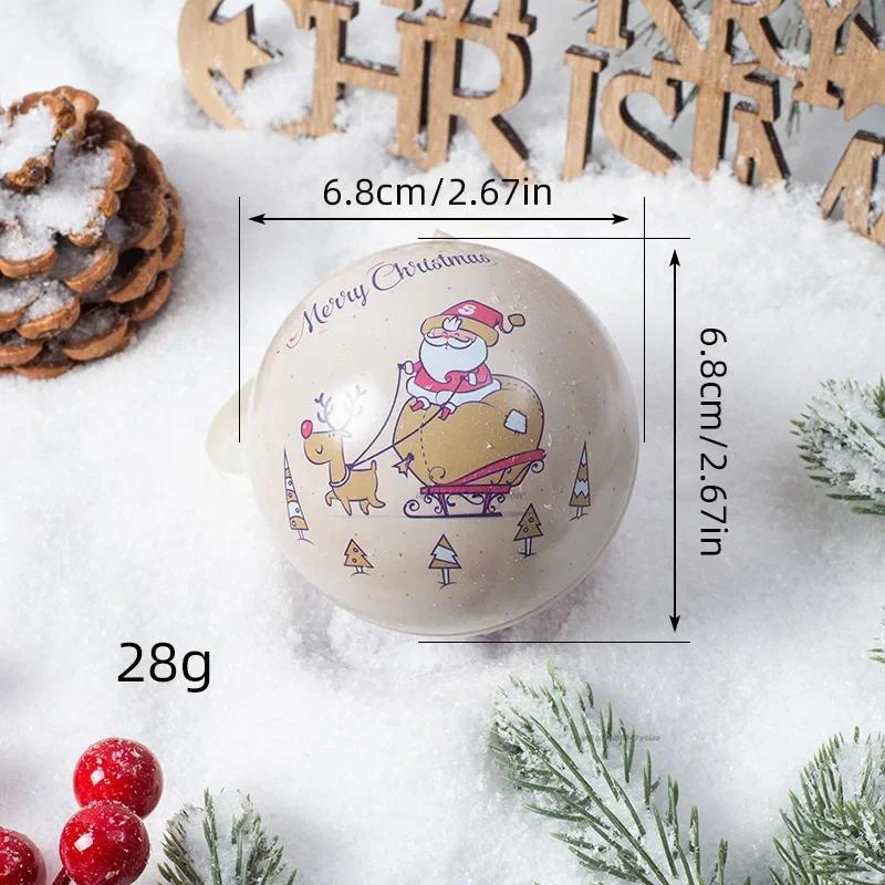 Weihnachten Runde Geschenkboxen Kugelform Blechdose Weihnachtsbaum Hängeornament Weihnachts-Süßigkeiten Glas Dosen Neujahr Navidad Dekorationen