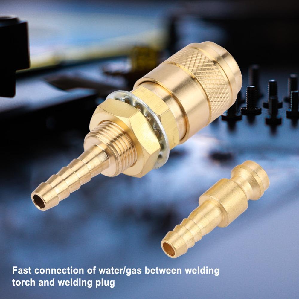 Racor Conector Rápido para Manguera de Diámetro Interior de 6 mm para Línea de Agua y Gas de Antorcha de Soldadura TIG