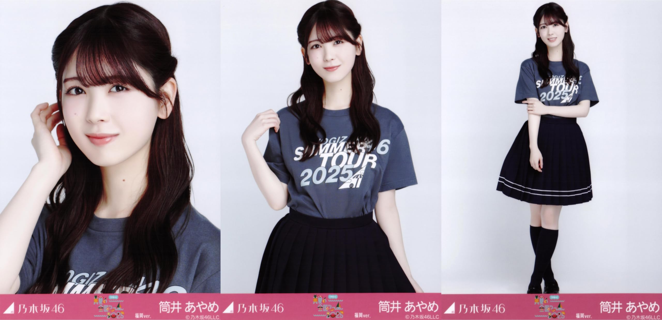 

Nogizaka46 Raw Photo Midsummer National Tour 2025 T-shirt Fukuoka ver. Complete set of 3 Ayame Tsutsui