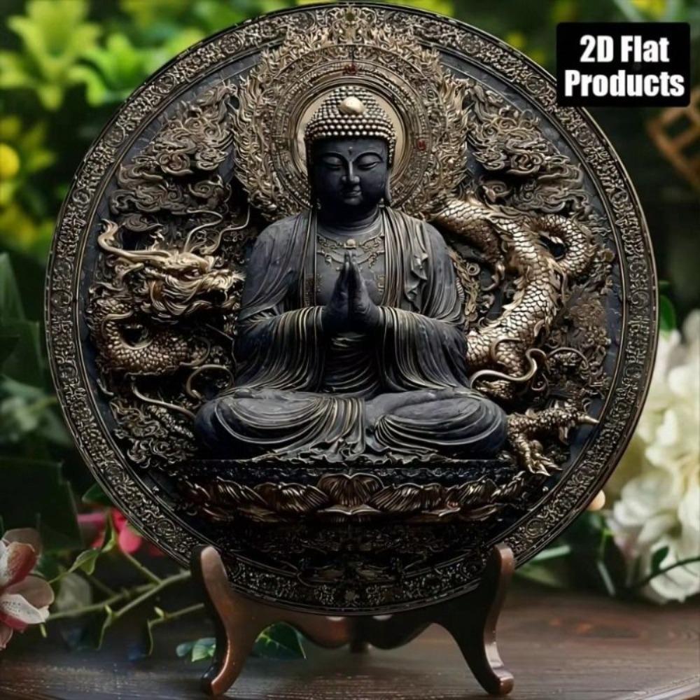 Metal Poster Buddha Dragon Vintage Wall Decor Bar