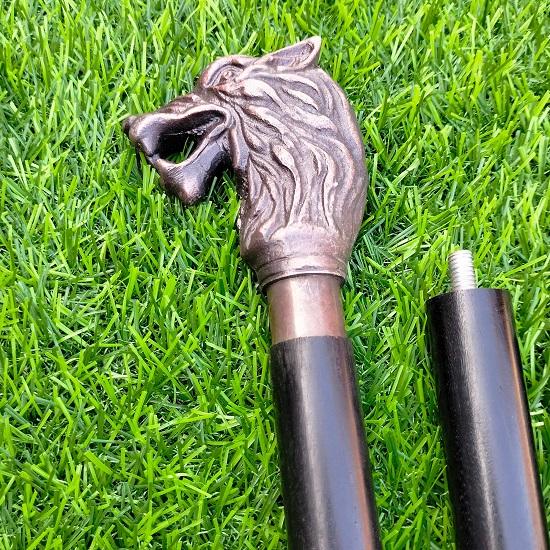 

Деревянная трость с металлической ручкой в виде головы волка, Трости для ходьбы, Фантастический подарок для влюбленных, Хорошие коллекционные предметы