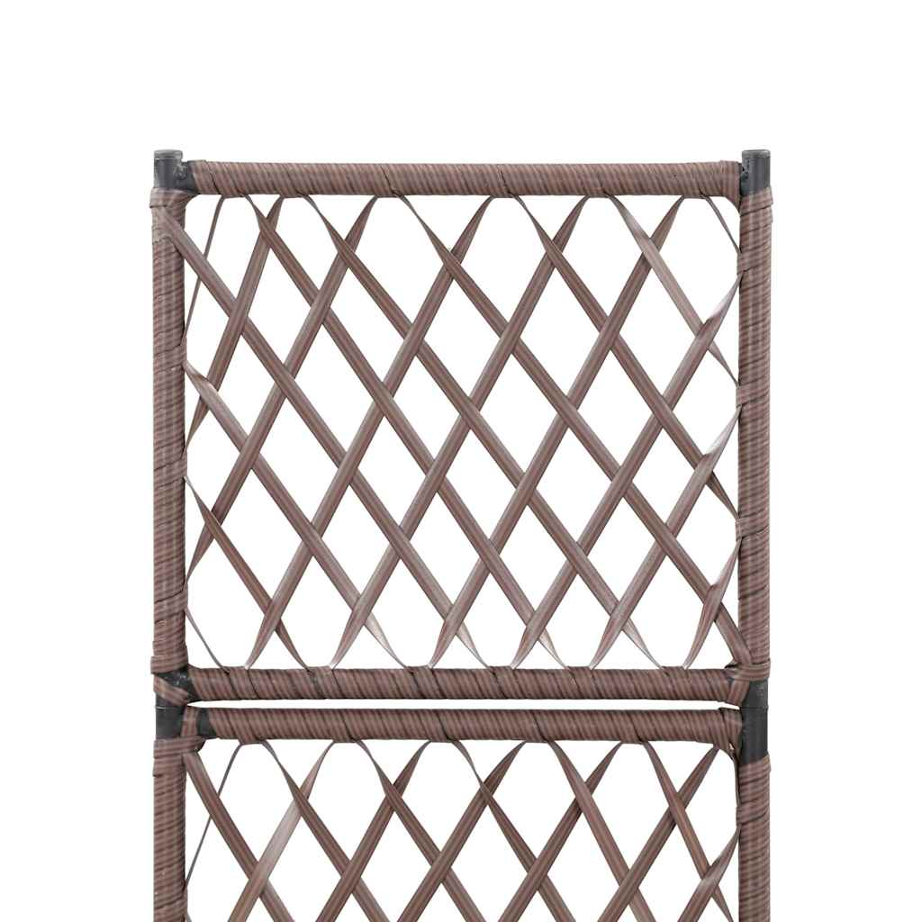 Donica Z Kratką I 1 Wkładem, 30X30X107 Cm, Polirattan, Brązowa