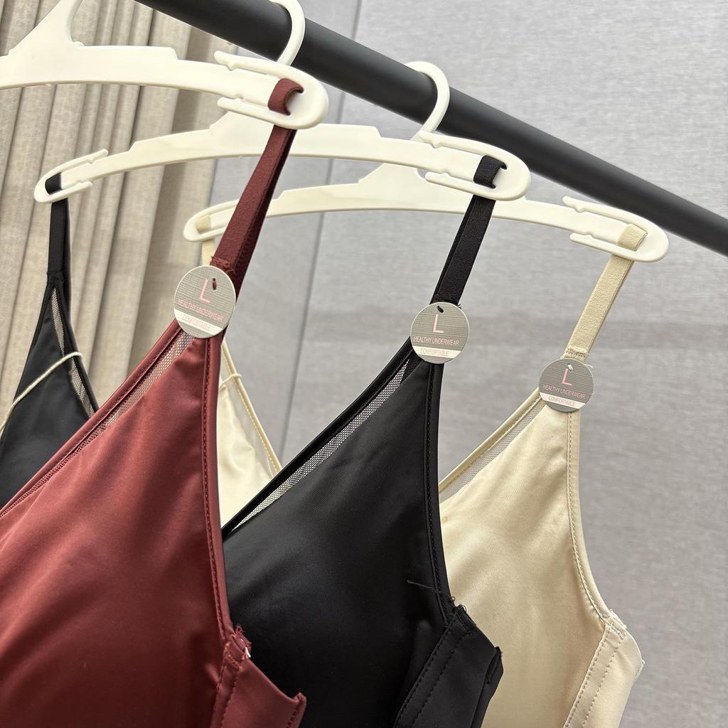 Autumn Women's French Satin V-Neck Camisole with Chest Pad