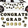 22Pcs Black-Gold Magnetic Fridge Stickers Graduation Party Decor for Classroom Refrigerator