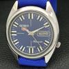 AUTOMATIC VINTAGE SEIKO 5 JAPAN 7009A MENS BLUE COLOR DIAL WATCH A702110-5
