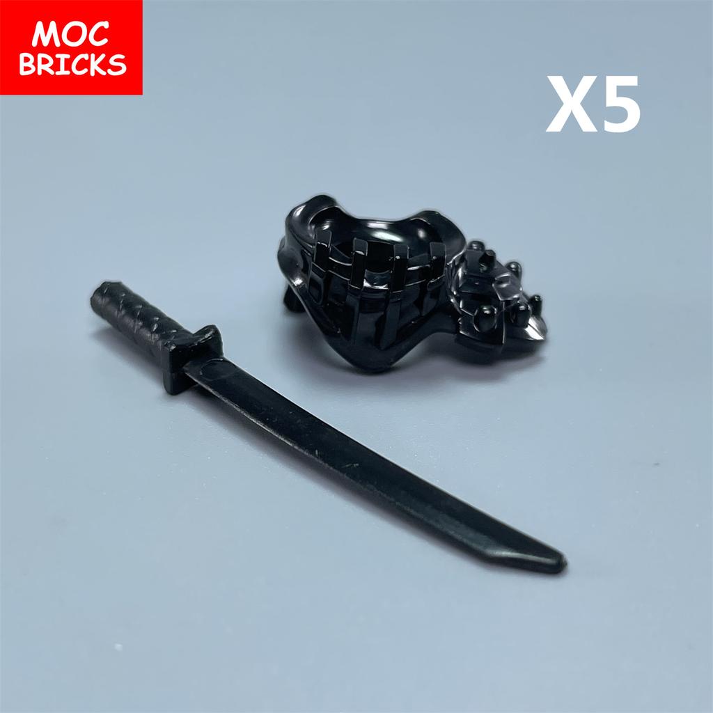 MOC Bricks Snakehead ninja Helmet Shoulder Dragon's Armor Action Figure Building blocks Assembles Particles Toys