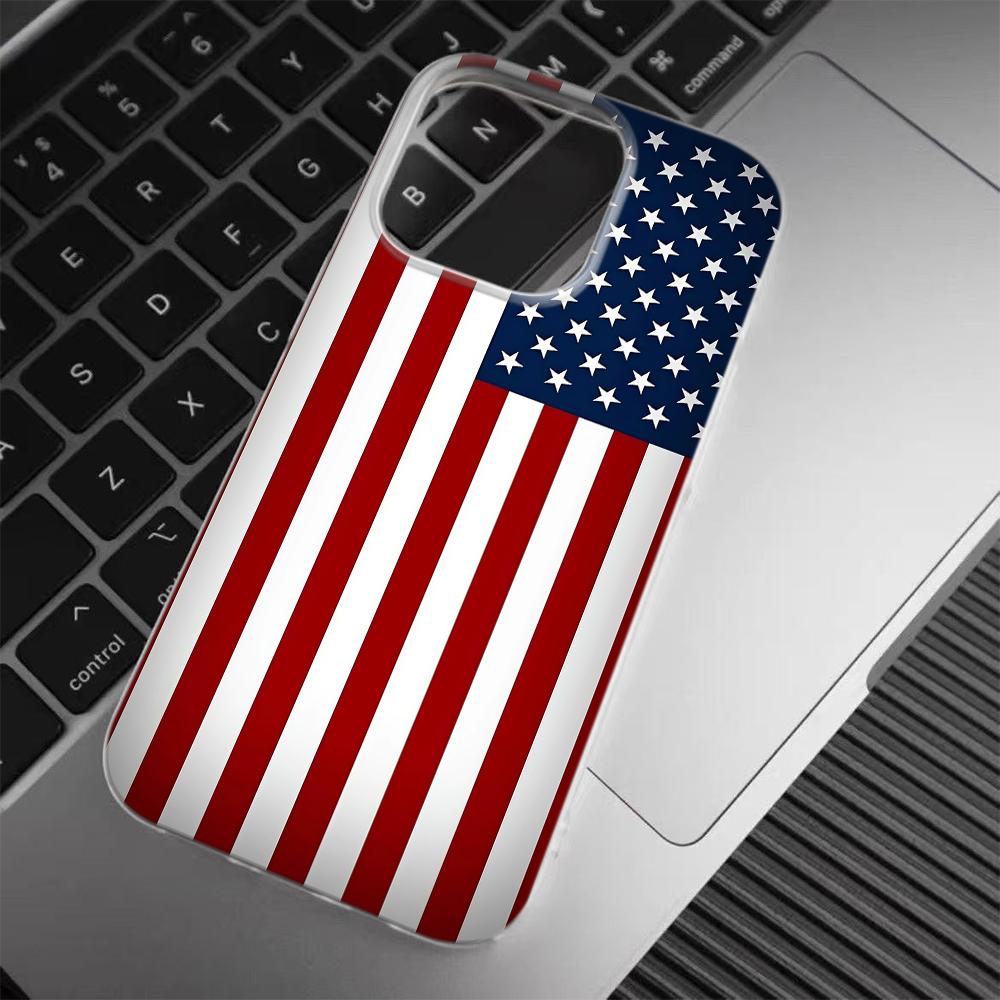 American Flag Phone Case for iPhone 17 16 15 14 Plus 13 12 11 Pro Max Glitter & Classic Fashion Shockproof TPU Protective Cover