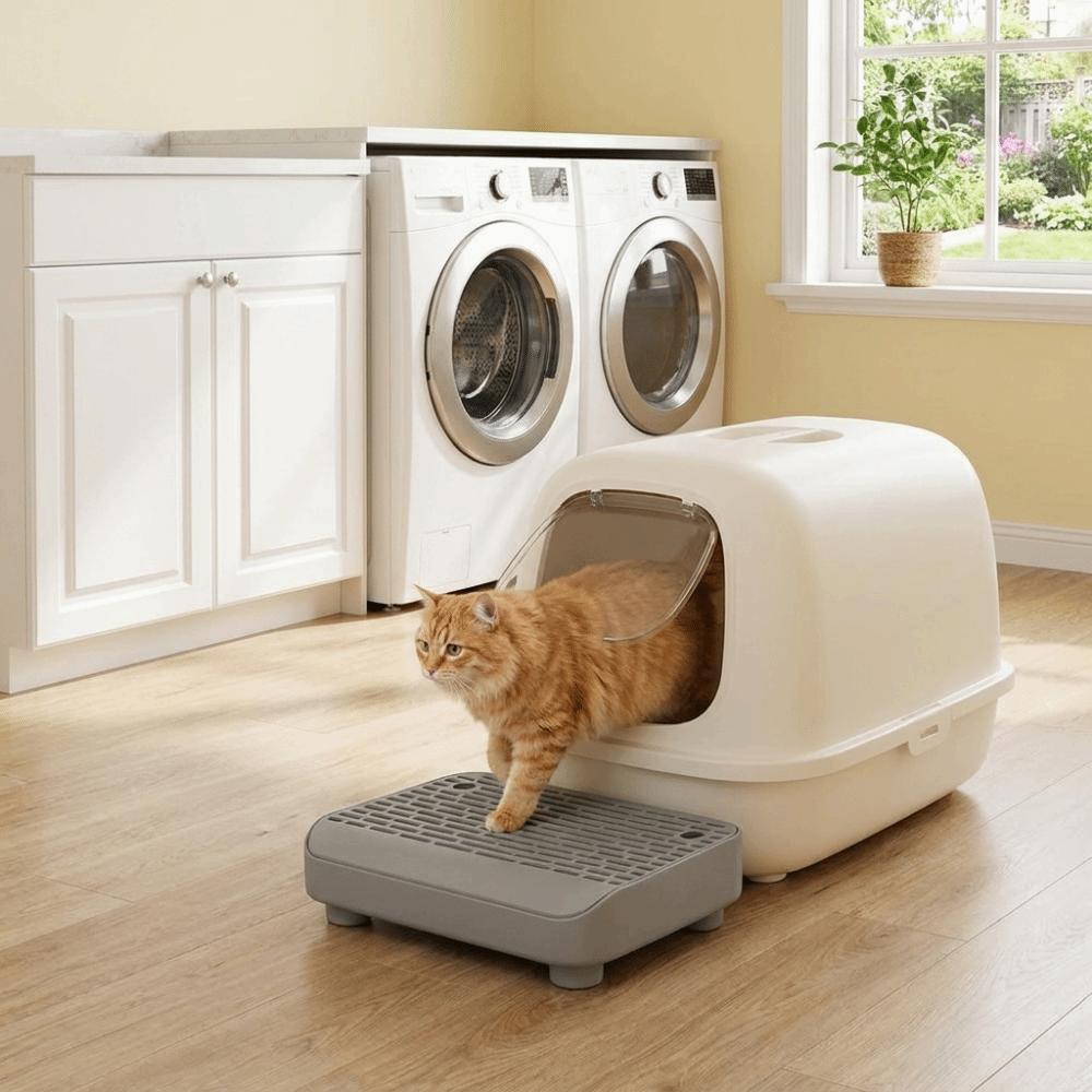 Splash-proof Pet Pedal Step Stool Non Slip Cat Litter Ramp Practical Cat Litter Box Step  for Cats