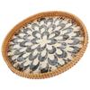 30cm Handmade Bamboo Woven Basket Snack Serving Plate Fruit Storage Holder Woven Dried Fruit Storage Tray