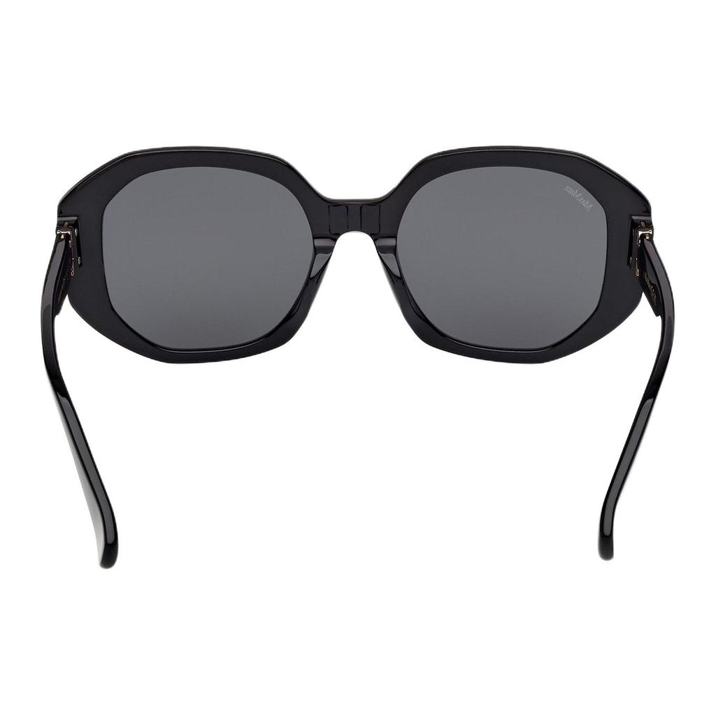MaxMara Brand Logo Irregular Shape Sunglasses Unisex Sunglasses Black MM0153-K_01A