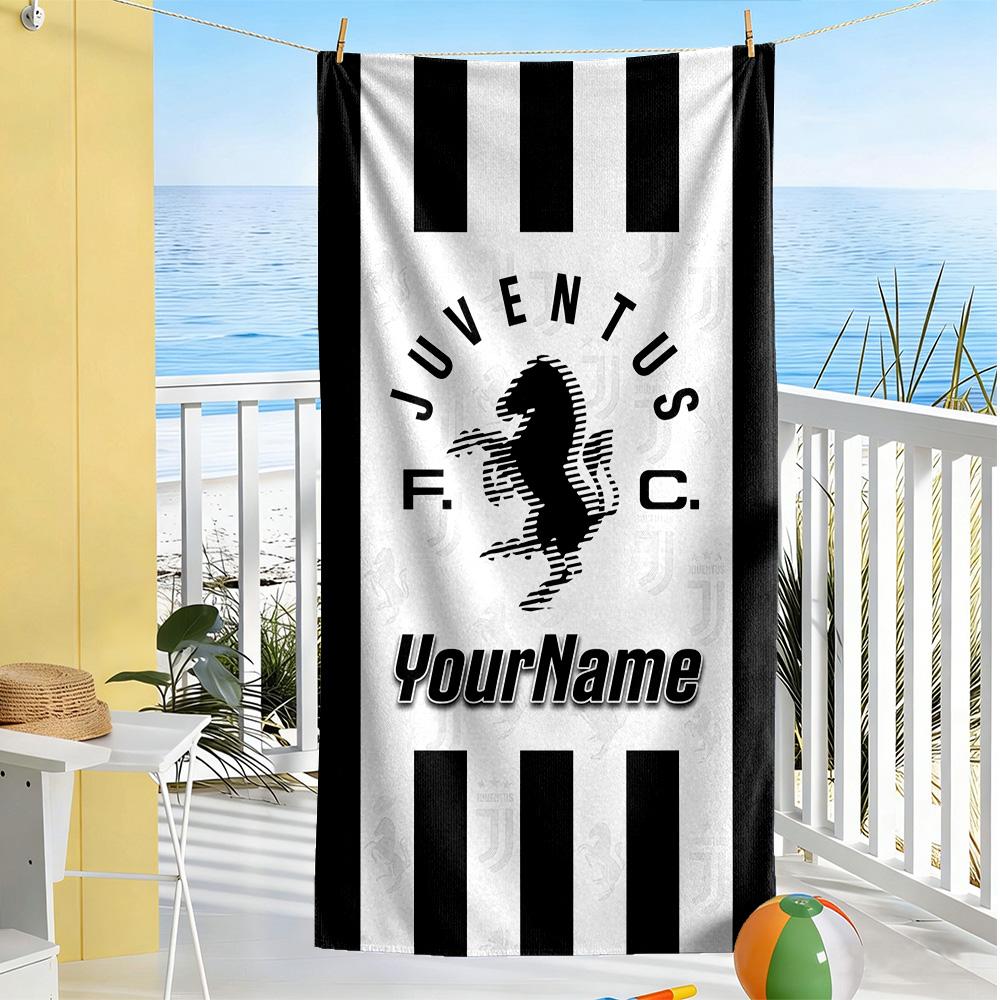 Juventus Customizable Name Beach Towel Super Soft & Absorbent Suitable for Sports Travel Swimming Yoga Bathroom Beach And Pool