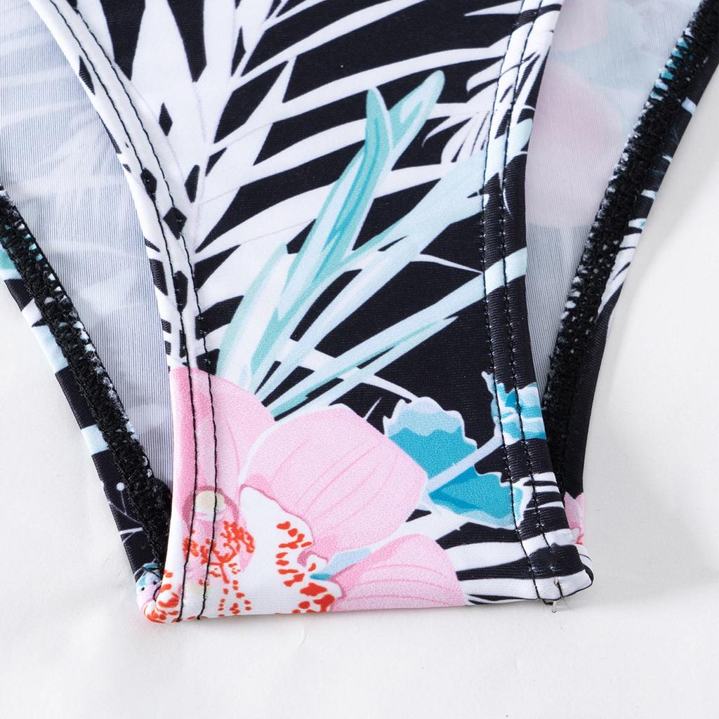 Damen-Badeanzug-Set mit sexy Split-Print und langem Rock (3 Sätze)