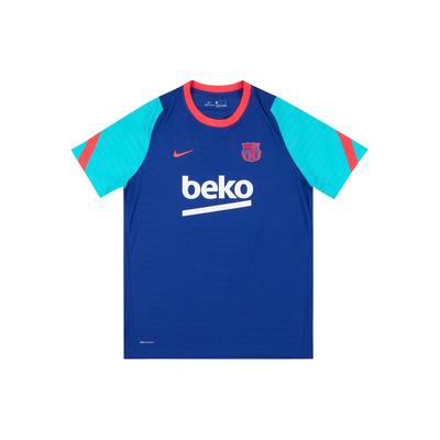 Nike Color Block Badge Print Crew Neck Short Sleeve Football Shirt Barcelona Player Edition Unisex Tops Blue CW1399-456