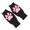 3D Silicone Cat Paw Fingerless Women's Plush Gloves