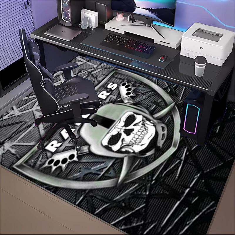 Raiders Football Legacy Printed Office Carpet Chair Cushion  Entryway Rug, Rugs for Living Room, Bedroom Christmas gifts