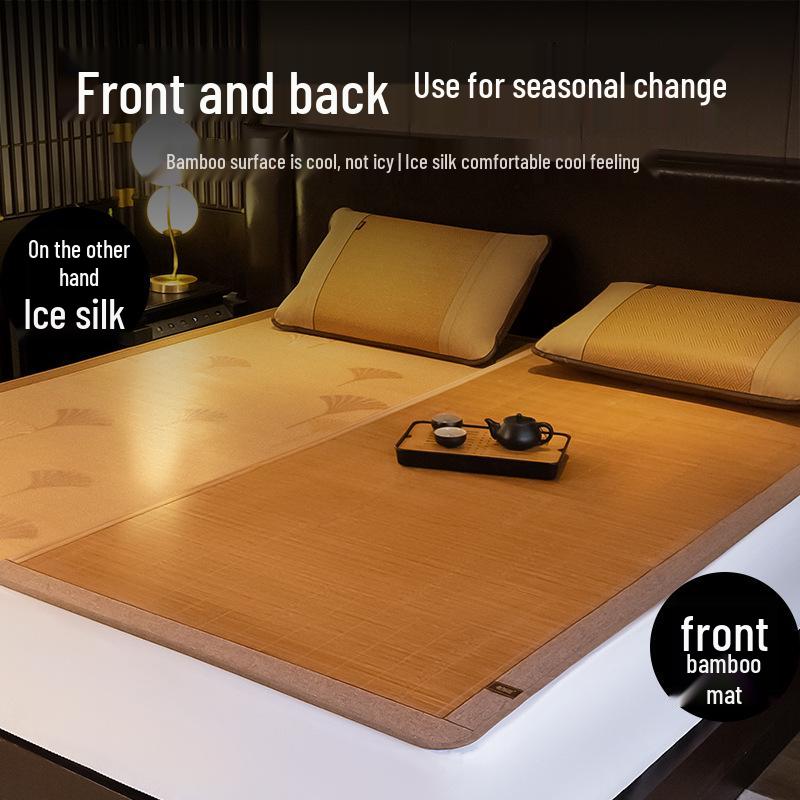 Natürliche Bambus-Rattan-Doppelseitige Faltmatte für Doppel-/Studenten-Etagenbetten (1,8m & 1,5m)