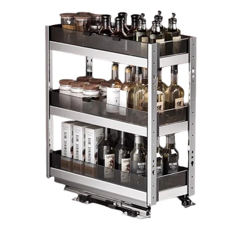 Beifu Three-Tier Pull-Out Spice Rack for Narrow Cabinets