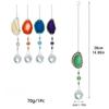 Crystal Rock Moon Sun Catcher Wind Chime Colorful Agate Slice Pendant Garden Hanging Ornament Room Balcony Decor