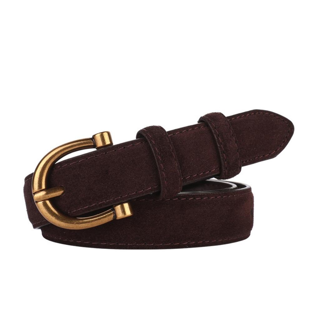 

Fashion Luxury Design Suede Leather Belt Casual Trendy Pin Buckle Waistband Versatile Trouser Dress Belts Gifts