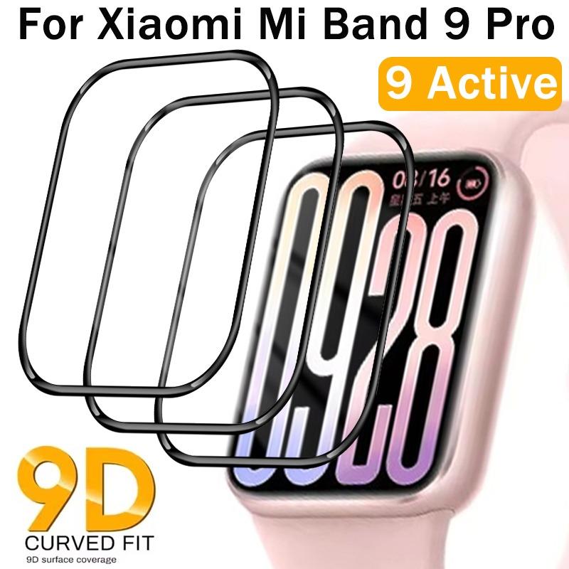 1-10PCS 9D Protective Soft Glass For Xiaomi Mi Band 9 Pro 9 active Screen Protector Soft Glass Film Anti-scratch Protective Film
