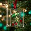 Christmas Cash Holder Acrylic Money Ornament, Xmas Holiday with Slot, Tree Hanging Gift Decoration Decor