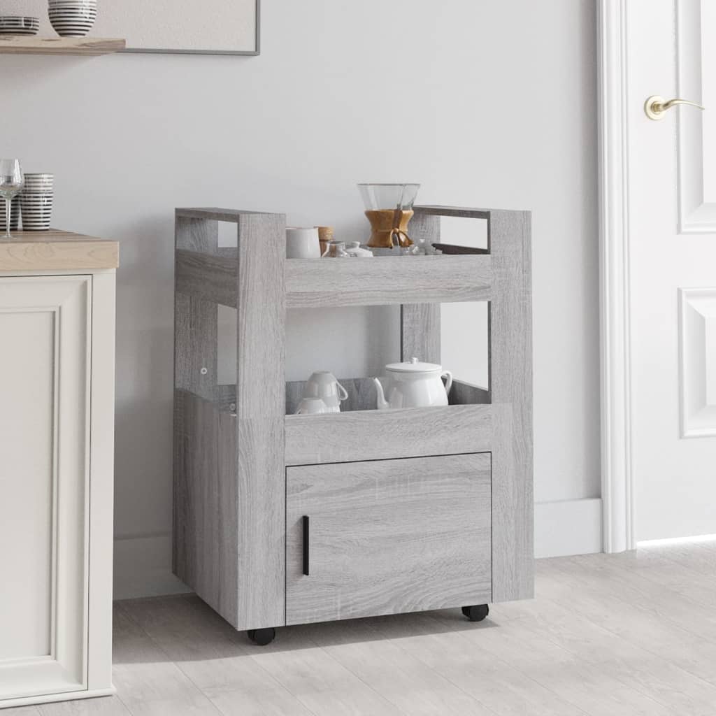 Kitchen Trolley Grey Sonoma 60 x 45 x 80 cm Engineered Wood