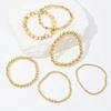 6Pcs/set Bohemia Handmade Geometric Ball Bead Chain Bracelet Vintage Stacked Ball Beaded Bracelet For Women Trend Party Zircon