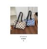 2026 Women's Polka Dot Canvas Tote Bag: Large Capacity, Single Shoulder or Crossbody, Perfect for Work Commutes