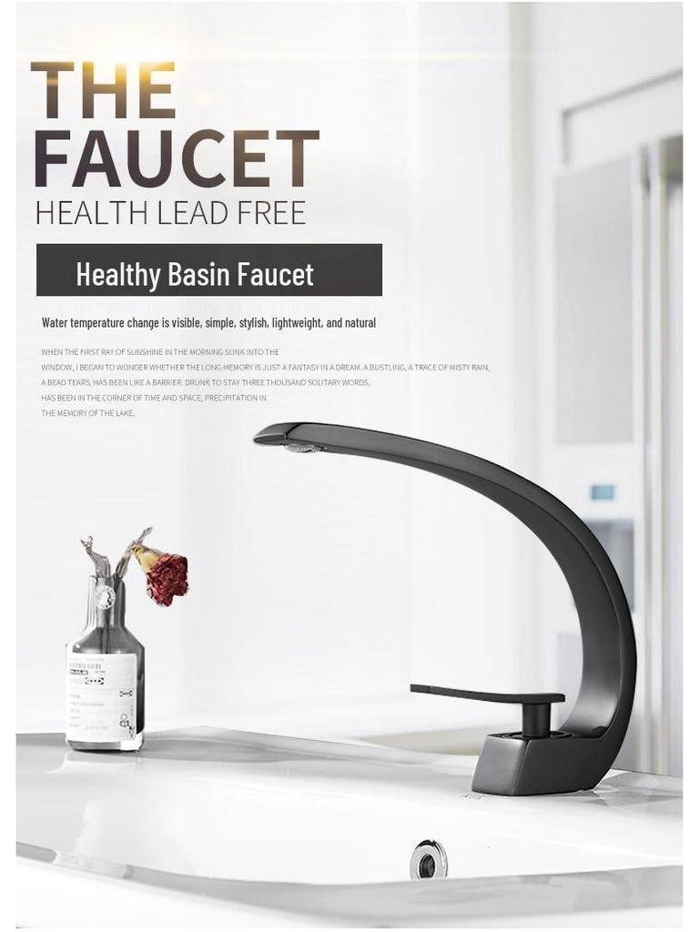 Celoměděná dvouteplotní umyvadlová baterie - bílá povrchová úprava