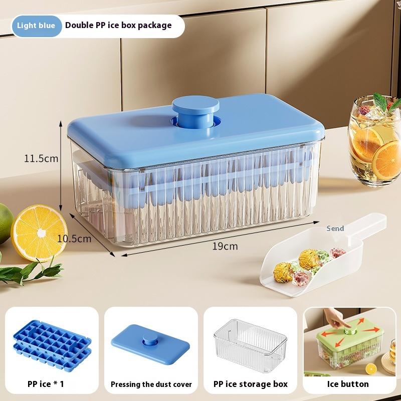 Press-to-Release Ice Cube Tray Food Grade Large Capacity for Home Freezer Storage Box for Perfect Ice Blocks Ice Cube Gadget