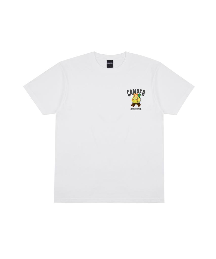 CREAM SODA LAB Camping Club Small Logo Short Sleeve T-Shirt White Lime