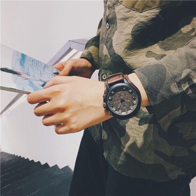 Men's Large Dial Quartz Watch with Date