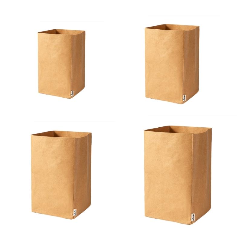 Multipurpose Foldable Kraft Paper Bags for Vegetables and Snacks Portable and Waterproof Convenient for Easy Carrying