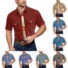 Men'S Fashionable Lapel And Shoulder Length Short Sleeved Casual Top
