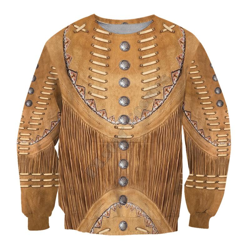 Frühlings Herren Sweatshirt Bequem und Lässig 3D Digital Indisch Bedrucktes Langarm Sweatshirt