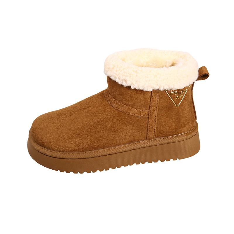 Processing Customized New Winter Bread Cotton Shoes Non-slip Piled Thickened Warm Snow Boots Women's Versatile Cotton Boots