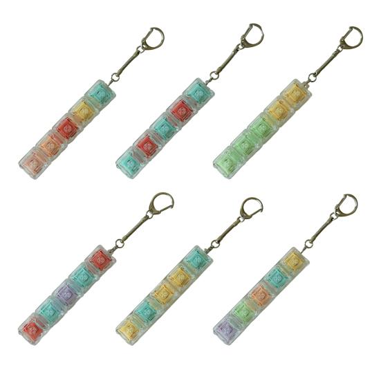 Keyboard Fidget Toy 5-Keys Anxiety Relief Finger Clicker Keychain Focus Aid Clear Keycap Keyboard Decompression Button Sensory