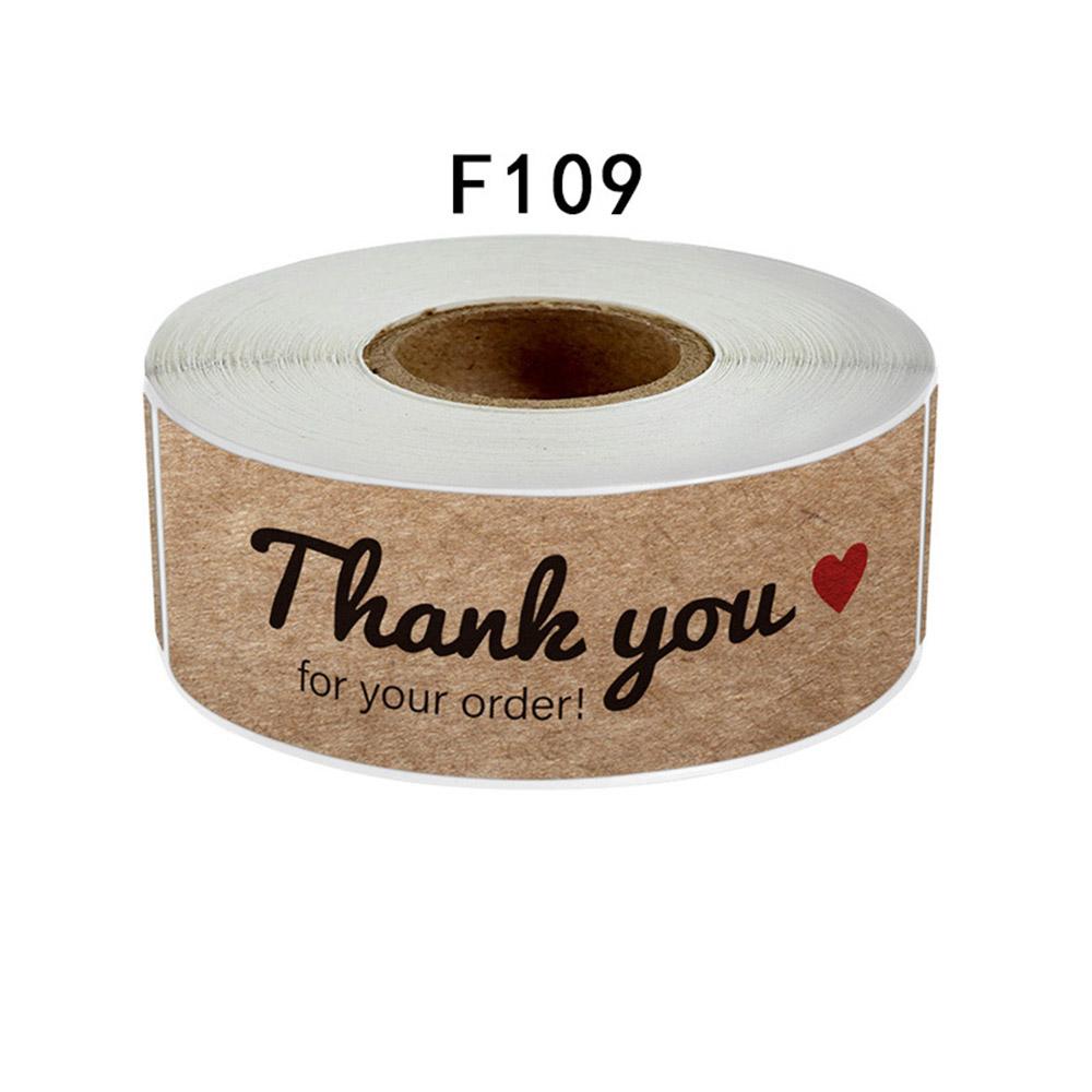 120PCS/Roll Rectangle Envelope Sealing Stationery Handmade Labels Kraft Paper Decals Thank You For Your Order Stickers Business
