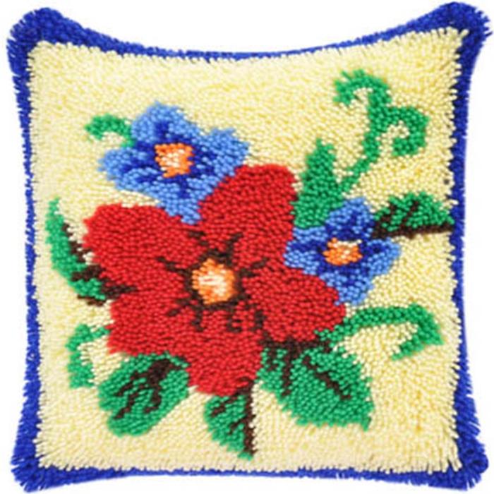 Latch Hook Rug Kits Pillowcase Flower Plants Series Pillow Material Package Handcraft Latch Hook Kits Embroidery Cushion Decor