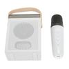 Karaoke Machine Set with RGB Light Rechargeable Bluetooth Speaker with 1 Wireless Microphone for Home Party KTV White